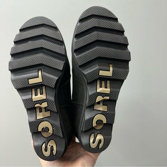 Sorel‎ Joan of Arctic II black leather wedges booties boots women's 7 NL3022-010 - Picture 6 of 7